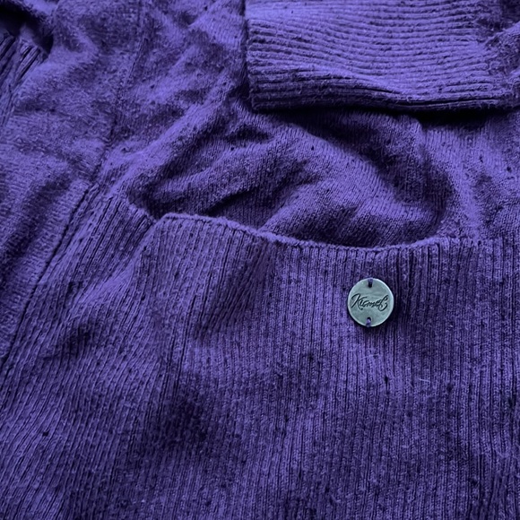 Dark Purple Cardigan With Pockets - Picture 2 of 4